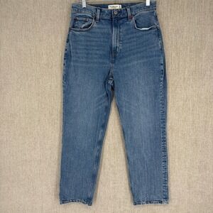 Abercrombie Fitch Jean Women 29 Blue Ankle Straight Ultra High Rise Medium Wash